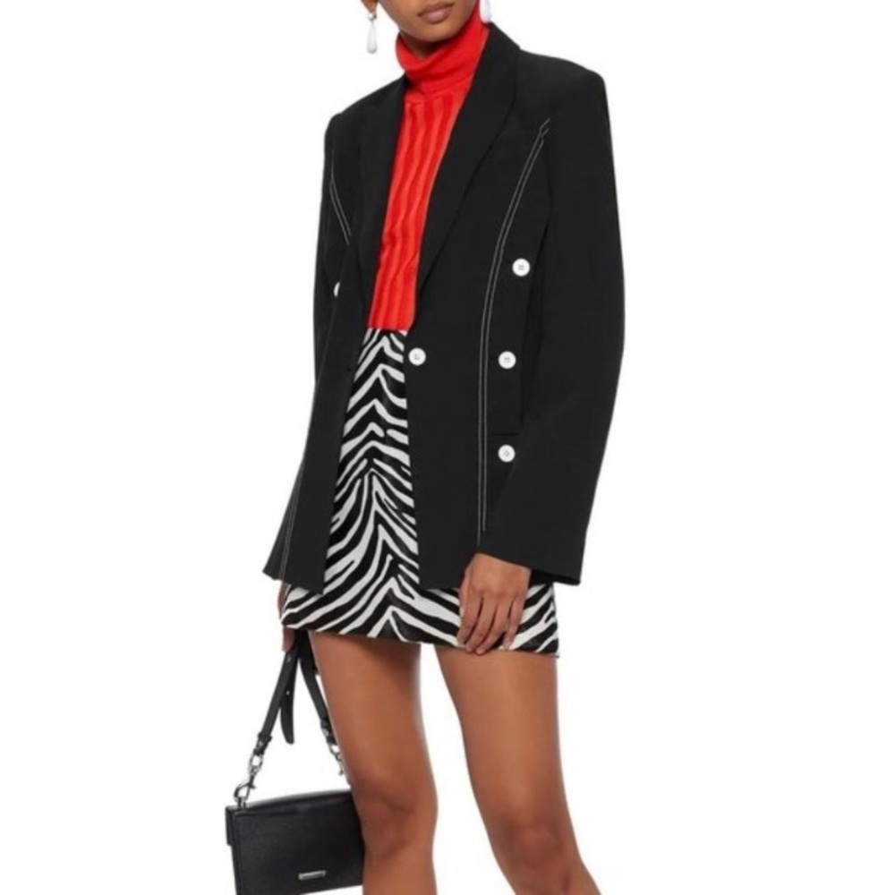 NWT Derek Lam Crosby black blazer white buttons - Picture 1 of 7